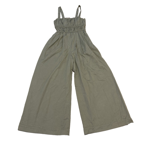 & OTHER STORIES Women 4US Pleated Detail Jumpsuit Adjustable Ruched Bodice Green - Picture 3 of 12
